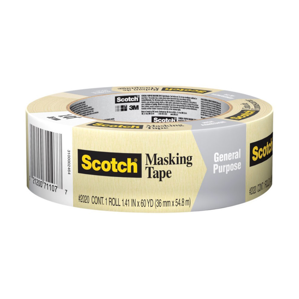 3M 2020 Painters Tape - Masking - 1.5" - Case of 16 Rolls