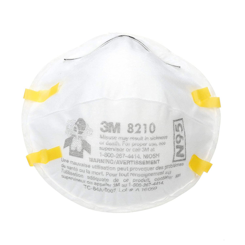 3M 8210 N95 Disposable Respirator Mask, 20/box, Case of 8 Boxes