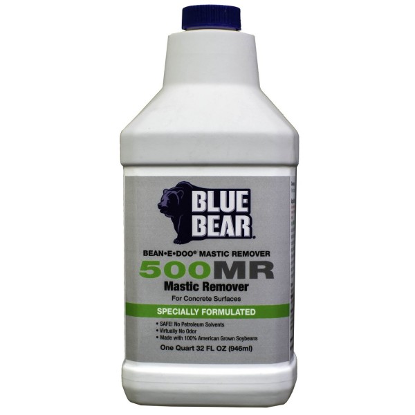 Blue Bear 500MR Mastic Remover - Adhesive Stripper - Bean e doo - 1 Quart