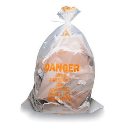 Asbestos Disposal Bags - 3.5 Mil 33" x 50" Clear Printed