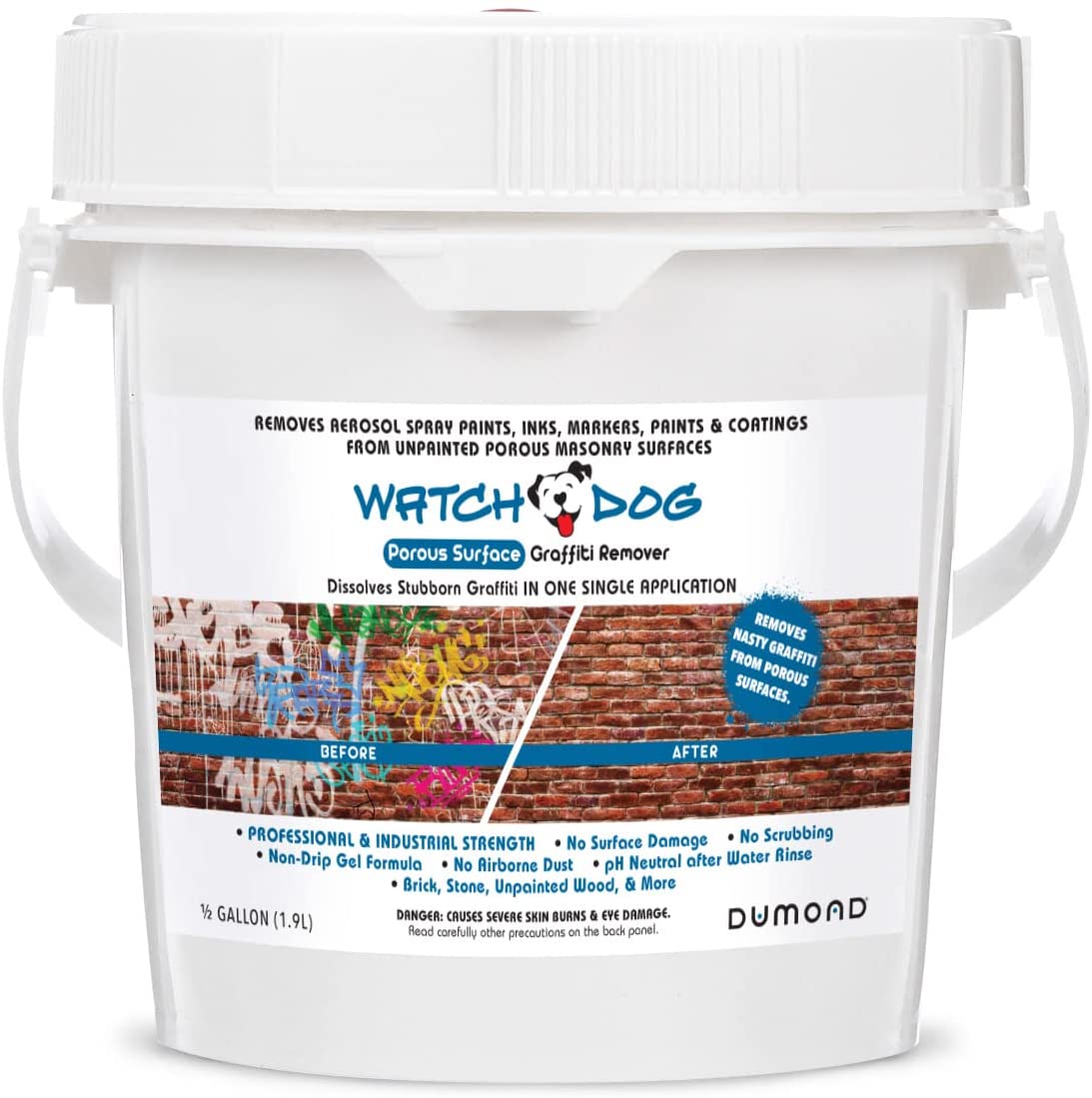 Dumond 8402 Watch Dog Wipe Out Porous Surface Graffiti Remover, 1/2 Gallon Tub