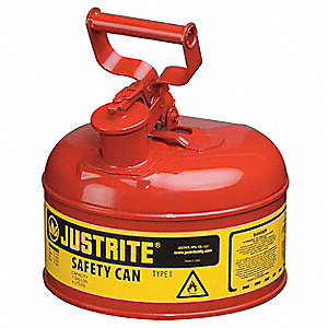 Justrite Safety Can Type I Steel 1 Gallon Red 7110100