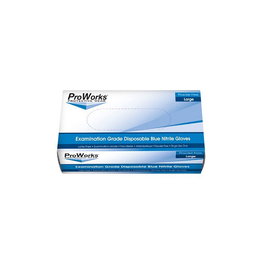 NuTREND ProWorks Blue Disposable Exam Gloves, 5Mil, 100/Box - XL
