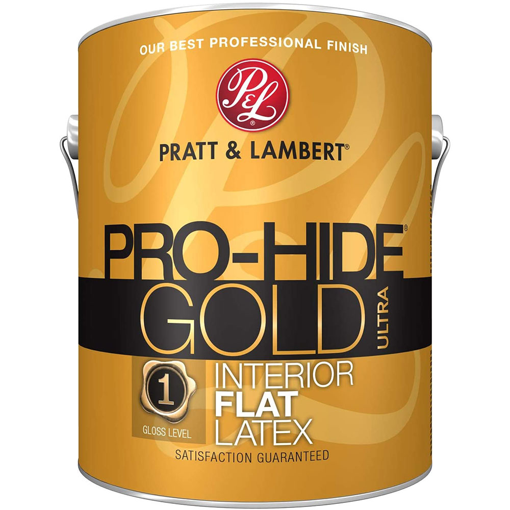 Pratt & Lambert Pro-Hide Gold Ultra Latex Interior Wall Paint, Z8180, Flat, Bright White/Base, 1 Gallon