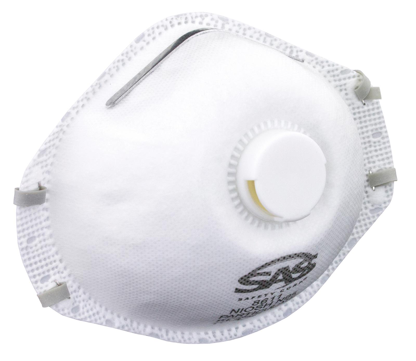 SAS 8611 N95 Valved Particulate Respirator Masks, Case of 120 Masks
