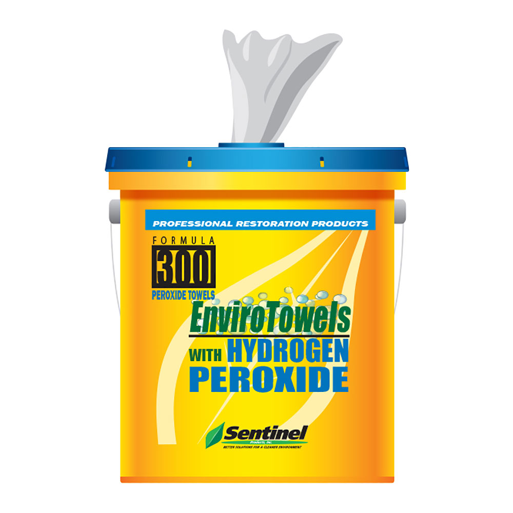 Sentinel 300 EnviroTowels w/ Hydrogen Peroxide, Pre-soaked, Biodegradable, 290ct