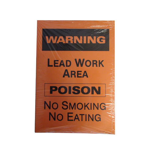 "Warning Lead Work Area" Sign - Hazard Paper - 14'' x 20'' - Pack of 100