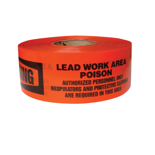 "Warning Lead Work Area" Caution Tape - Safety Banner - 3'' x 1000'